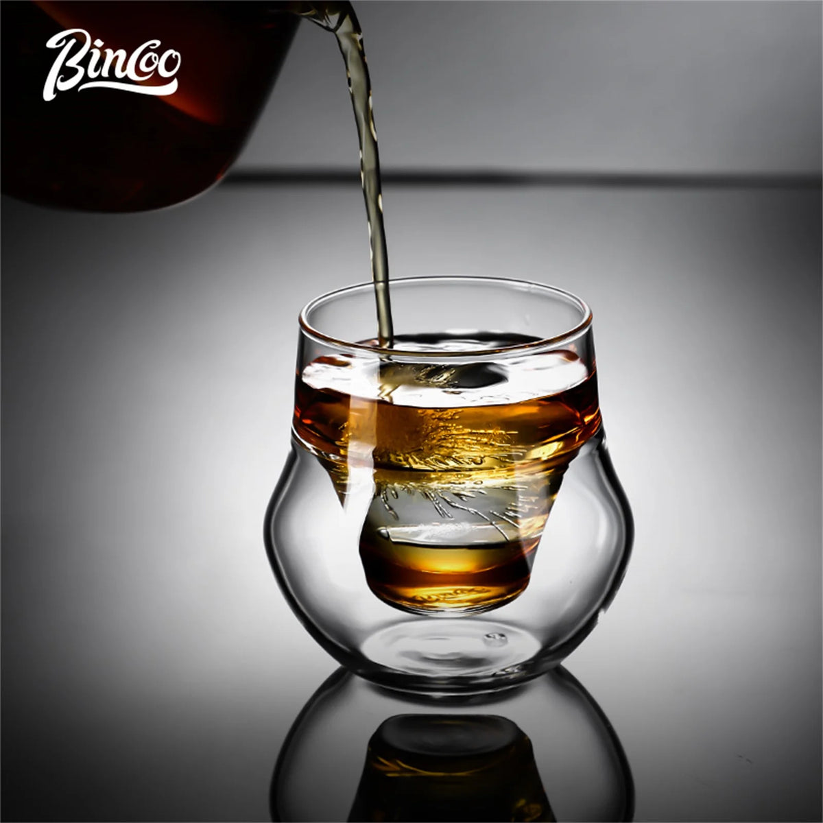 Bincoo 110ml Double Wall Insulated Glass Espresso Cup Glass Coffee Cup Qst