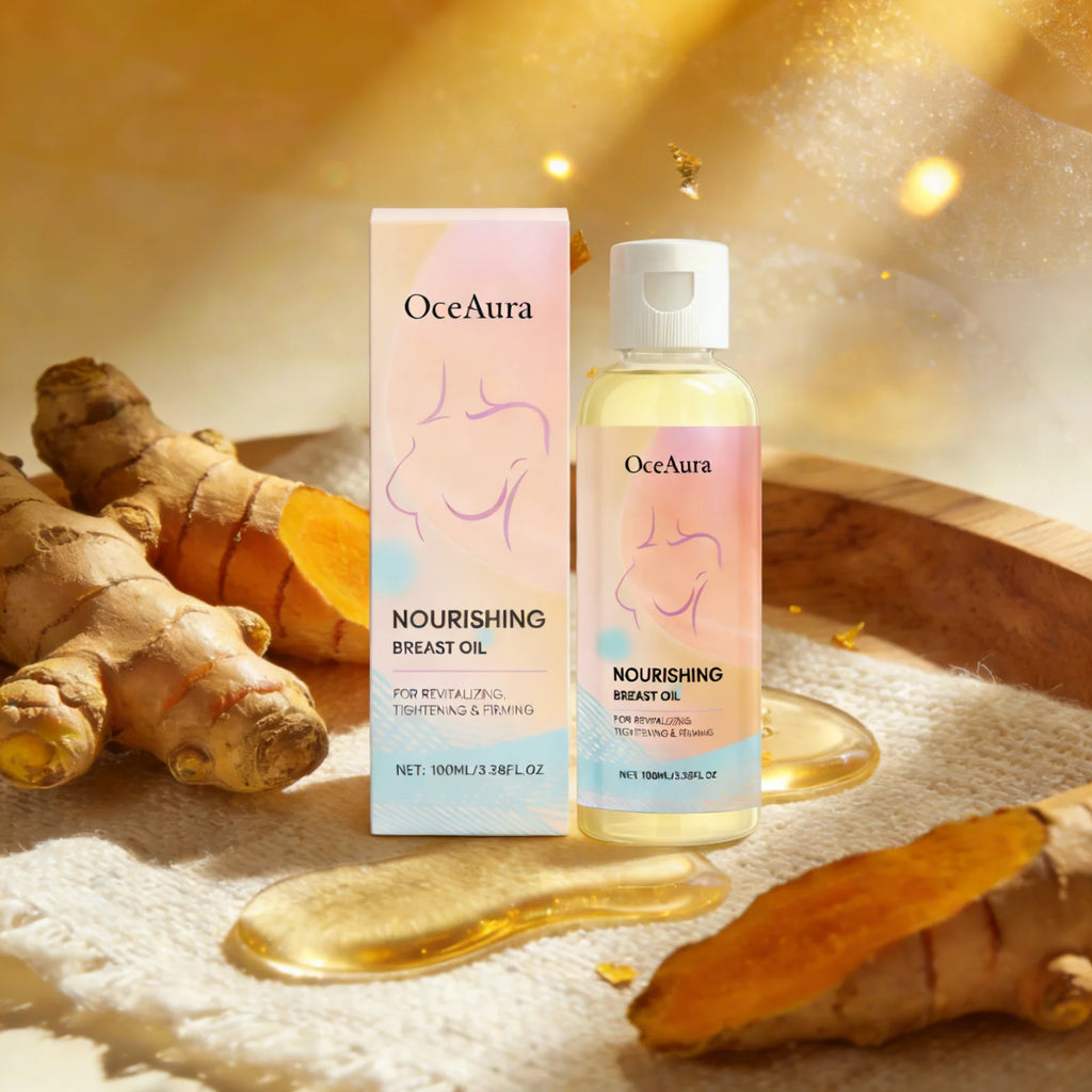 OceAura Turmeric Chest Firming & Lifting Massage Oil 100ml Body Firming Oil Qst