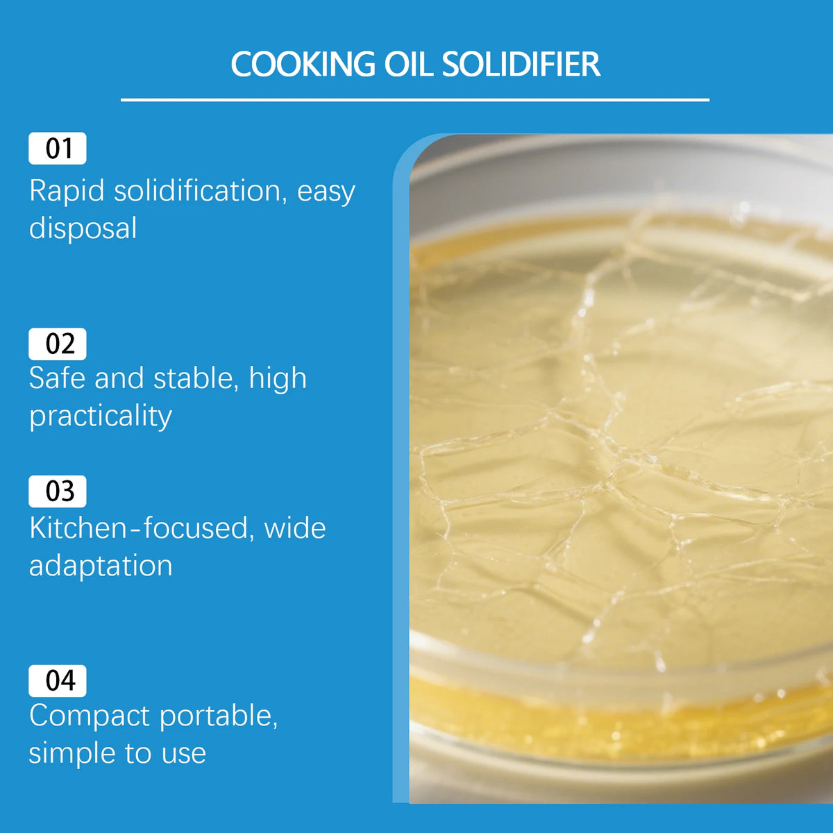 Kitchen Waste Oil Solidifier Powder – Eco-Friendly 100g Oil Solidifier Powder Qst