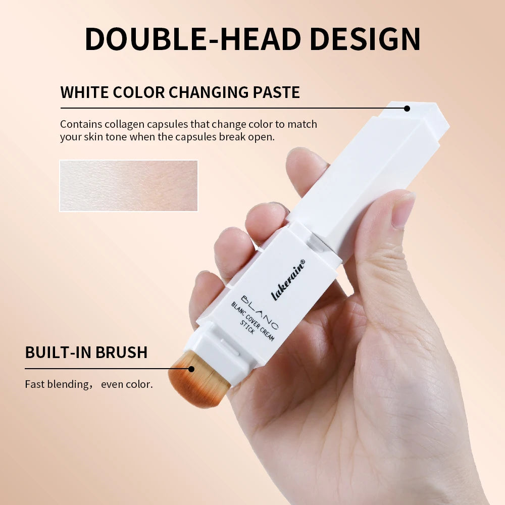 Lakerain Color-Changing Foundation Stick with Brush – Matte Foundation Stick Qst
