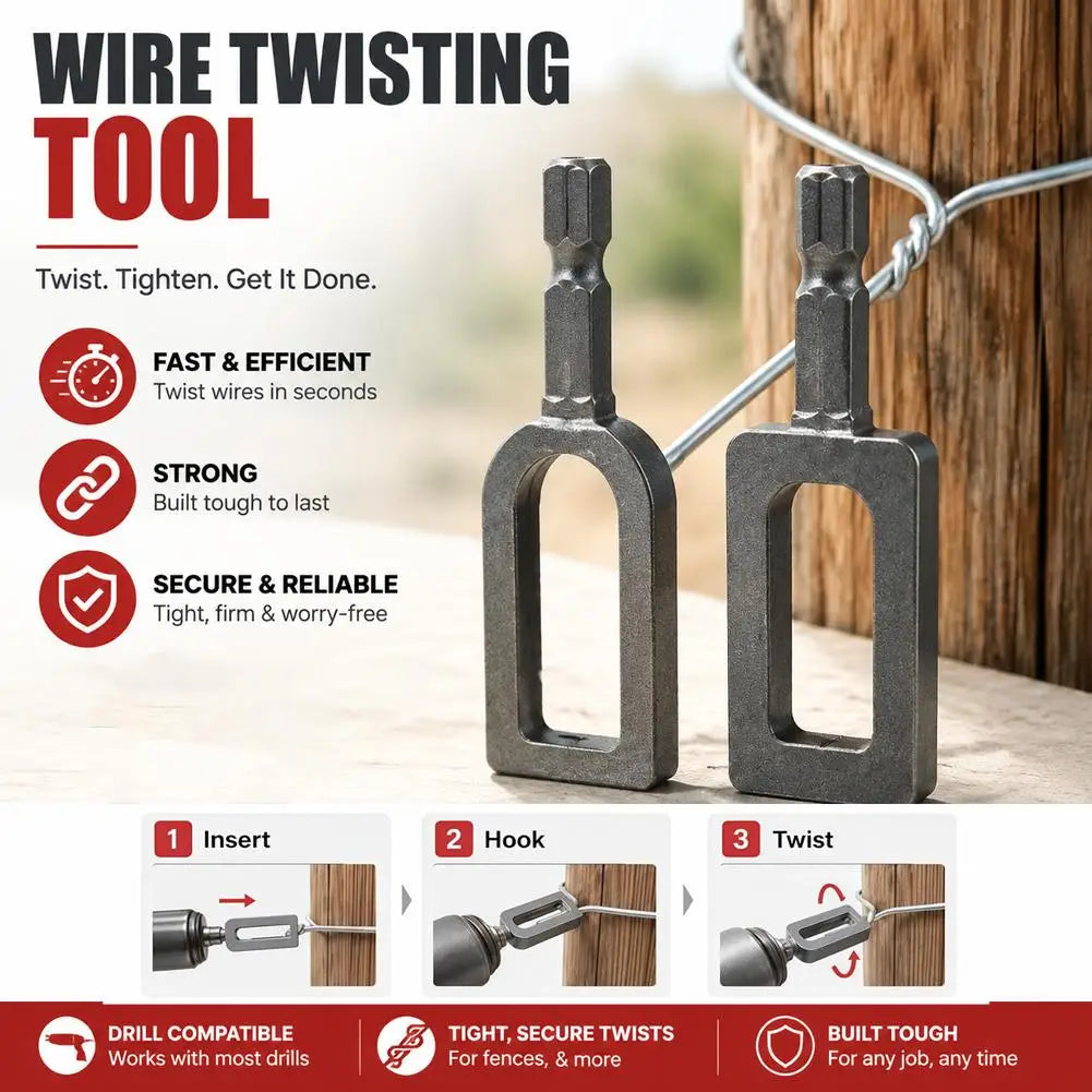 Heavy Duty Wire Twister Tool – Fence Tying Drill Chuck Wire Twister Tool Qme