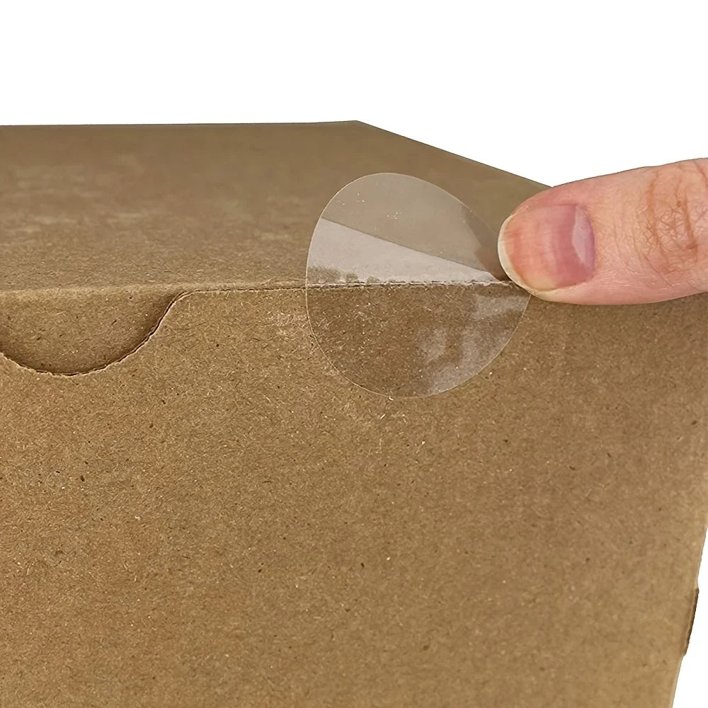 500 Clear Self-Adhesive Stickers 2.5cm | DIY Packaging Packaging Stickers Qme