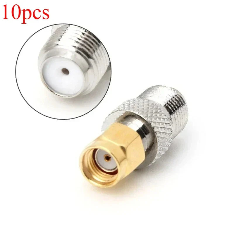 RF Coax F-Type to SMA Female Adapter – Straight Gold Plated RF Coax Adapter Qme 10pcs