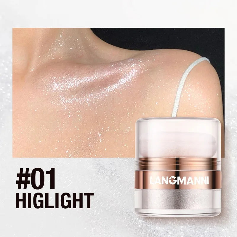 Glitter Highlighter Powder – Diamond Glow Face & Body Shimmer Glitter Highlighter Powder Qme