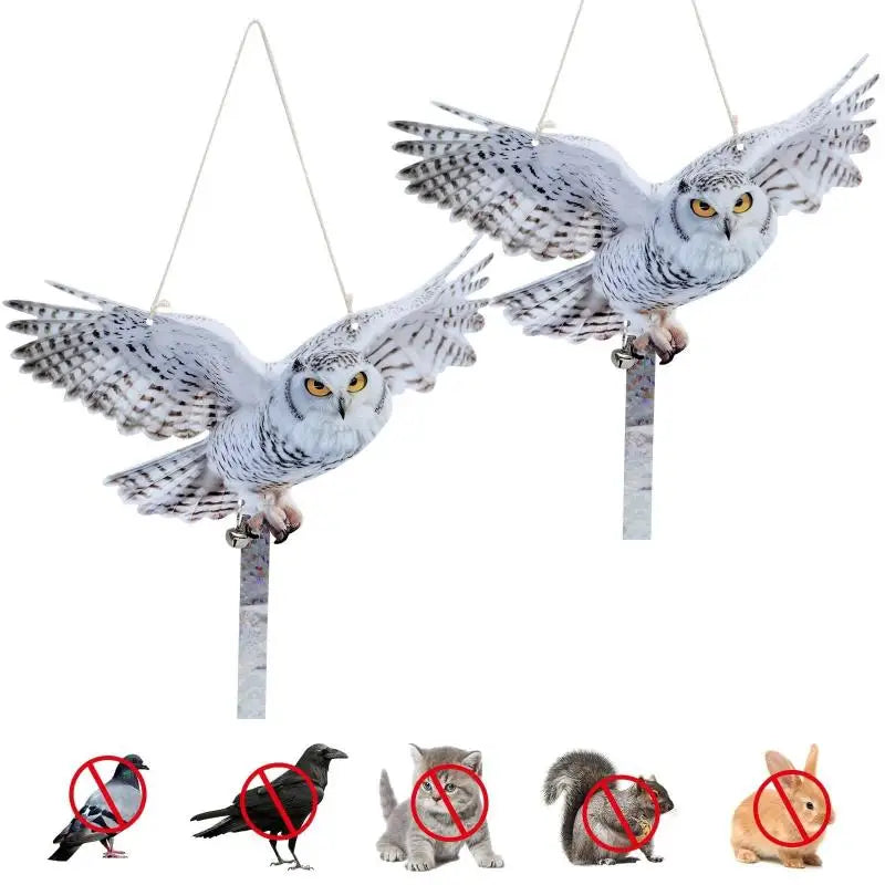 Reflective Owl Scarecrow Waterproof Bird Repeller | 12in Bird Repeller Decoy Qme