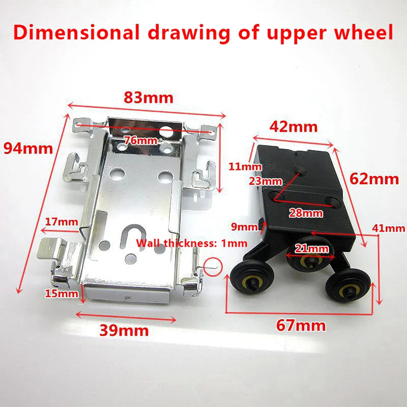 Sliding Wardrobe Door Roller Pulley Top Bottom Runner Guide Door Roller Pulley Qst