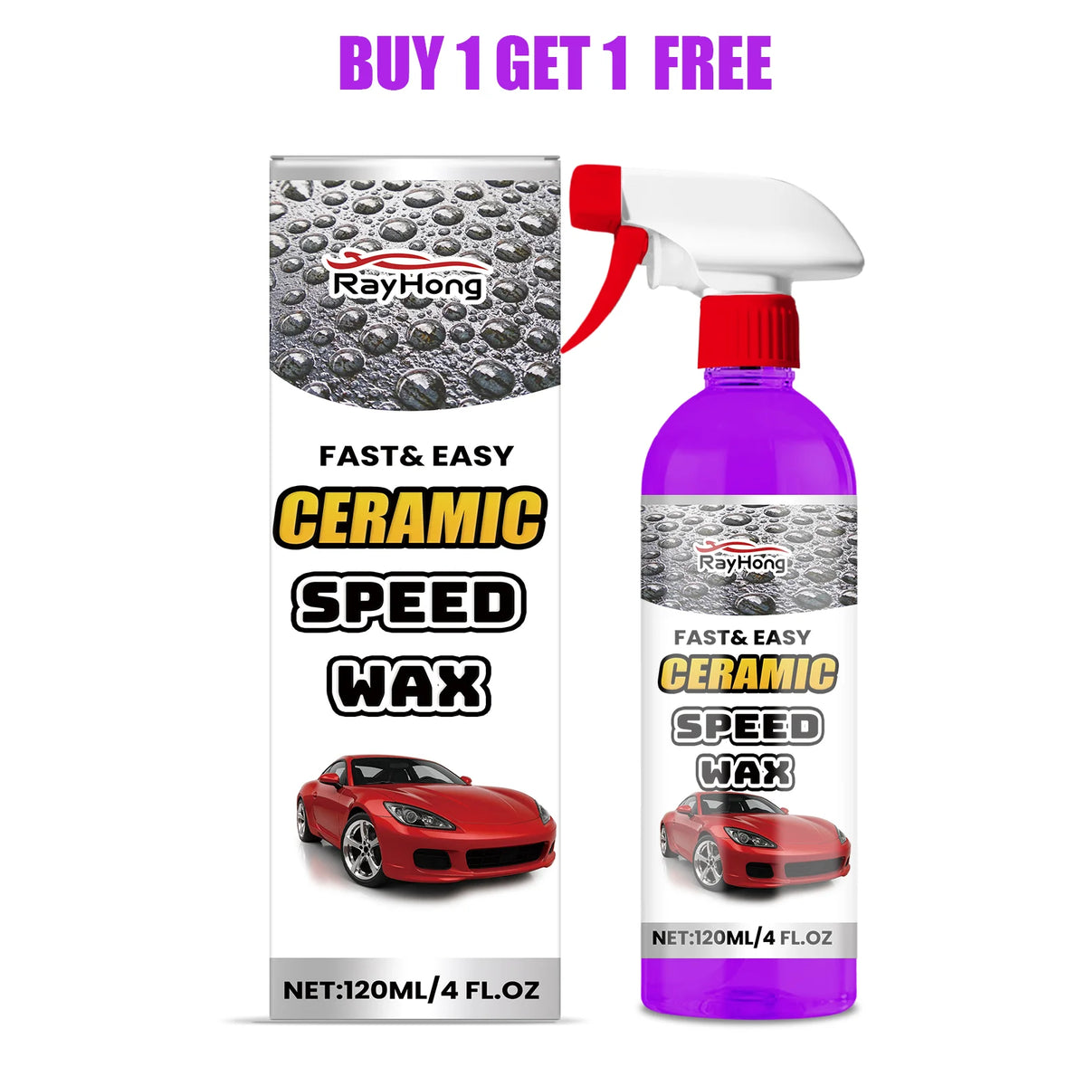 Rayhong 3-in-1 Car Coating Spray – Waterproof & Brightening Car Coating Spray Qst Dark Grey