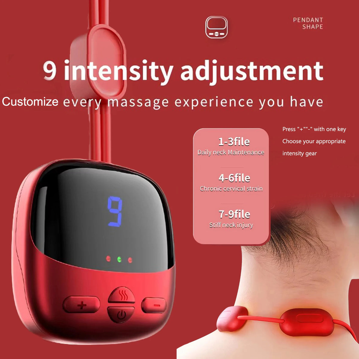 TENS EMS Portable Neck Massager with Heat | 4 Modes 15 Levels Electric Neck Massager Qst