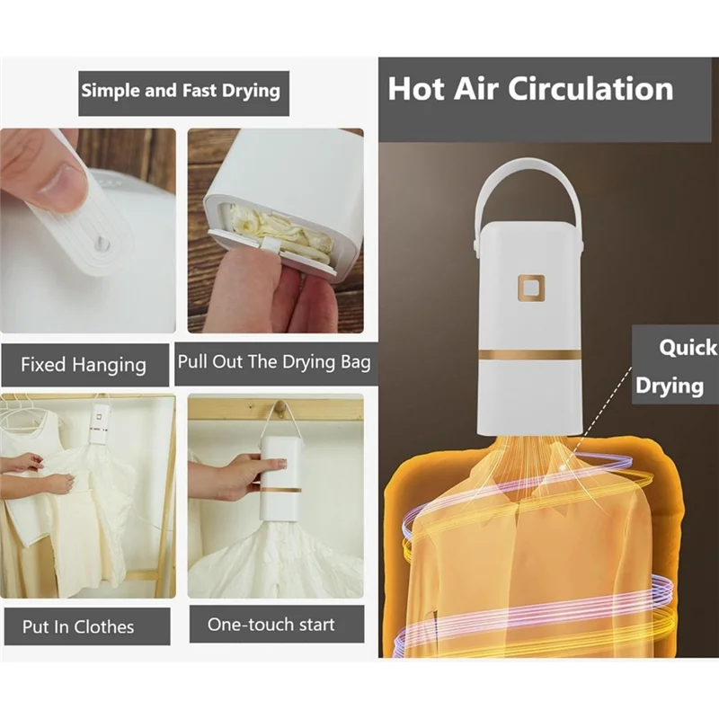 MiLESEEY B15C Portable Mini Clothes Dryer – Travel & Home Portable Clothes Dryer Qst