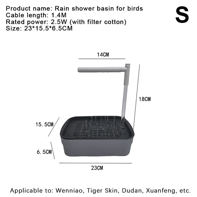 USB Electric Automatic Bird Bath Tub – Circulating Water Parrot Bird Bath Tub Qme 01