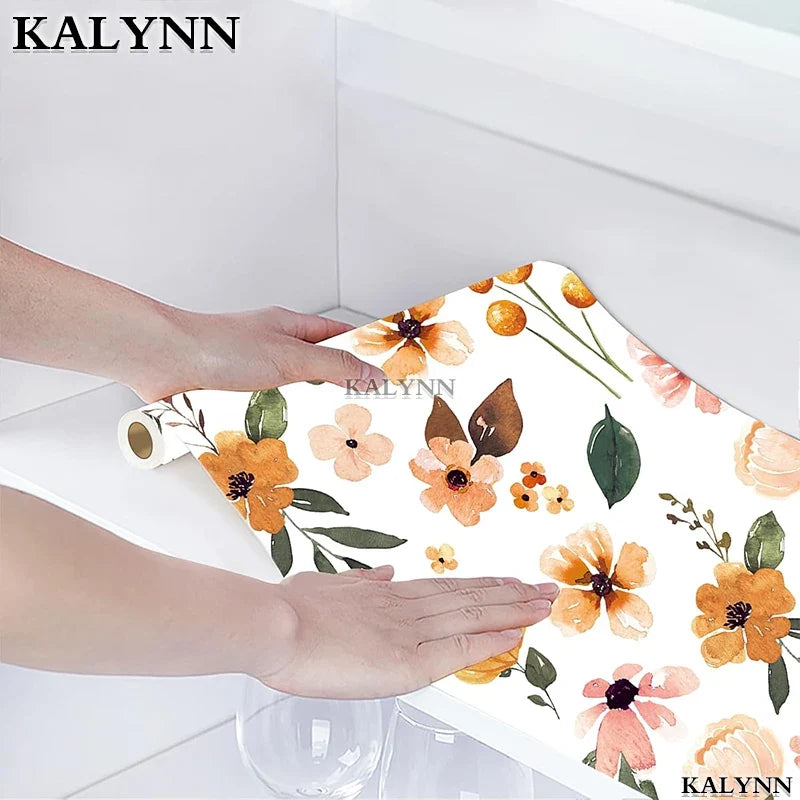 Boho Floral Peel & Stick Wallpaper Self-Adhesive Vinyl Peel & Stick Wallpaper Qme