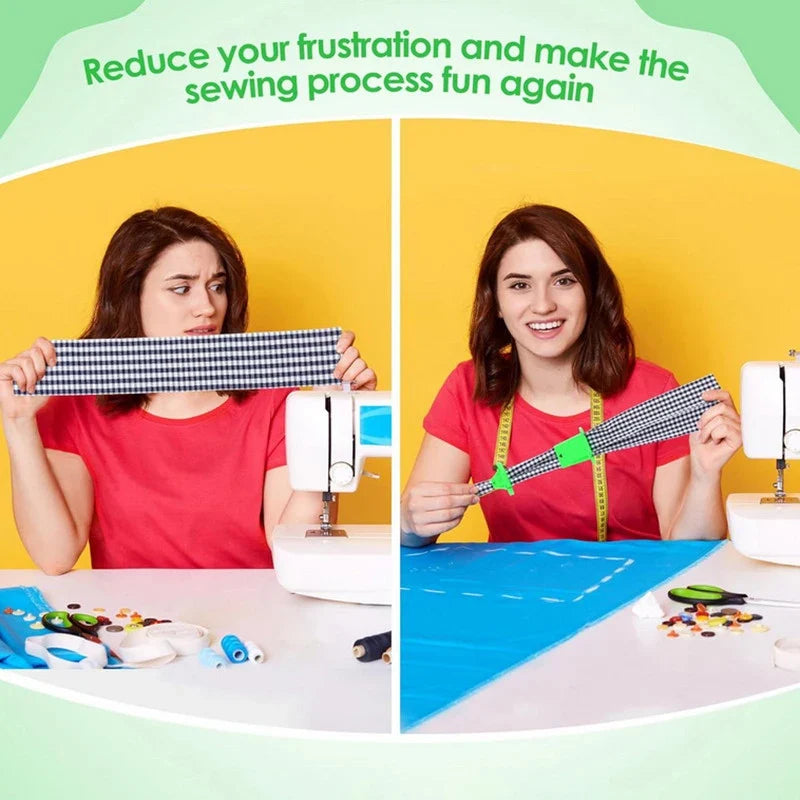 Fabric Tube Maker for Roll Rugs & Bias Tape – 2-Piece DIY Set Sewing Notions Tool Qme