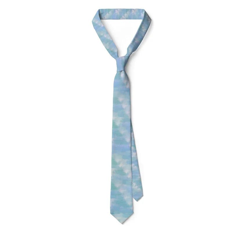 Butterfly Galaxy Print Necktie – Fun Unisex Polyester Tie Novelty Print Necktie Qme