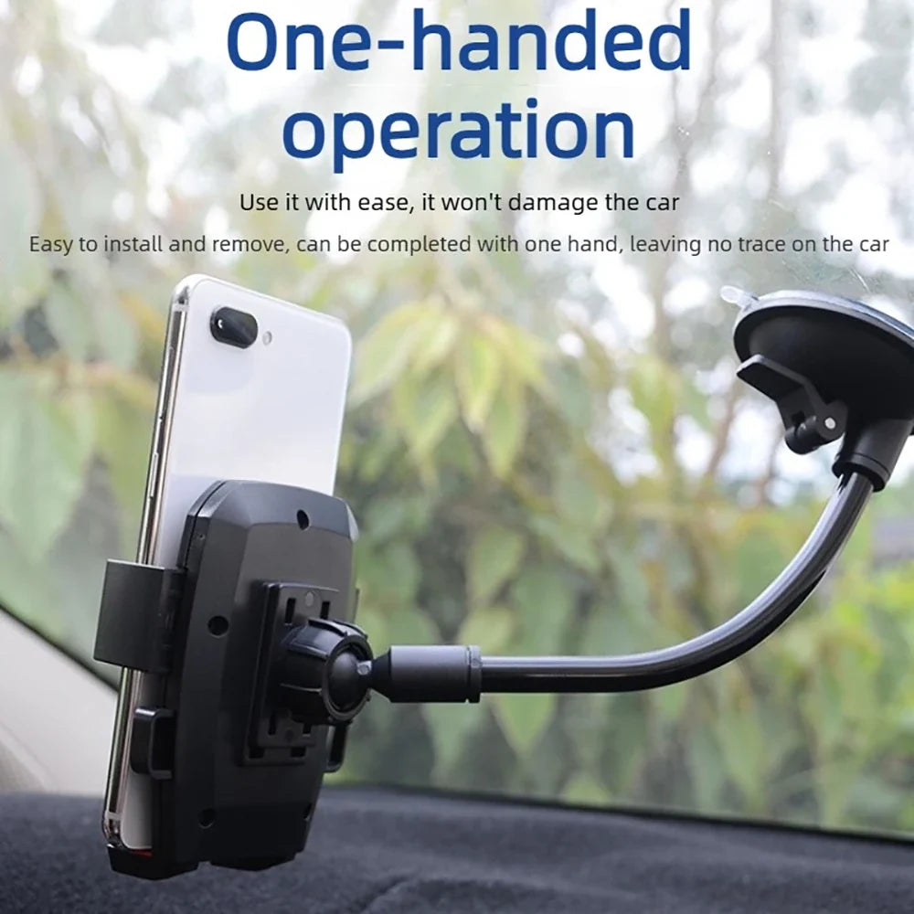360° Flexible Long Arm Car Phone Mount | Universal Suction Car Phone Mount Qme