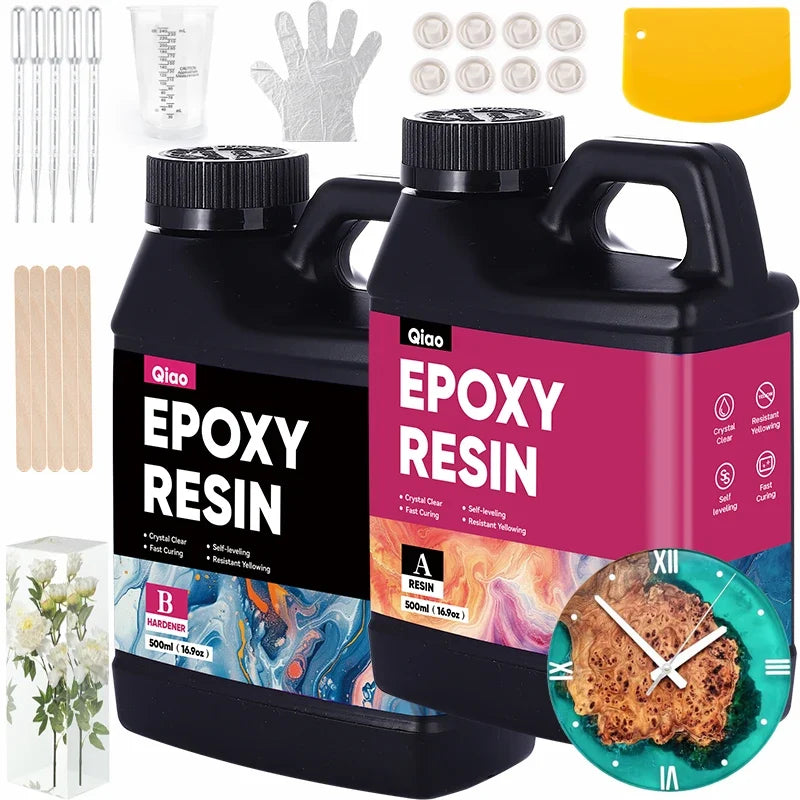 Crystal Clear Epoxy Resin Kit – Bubble-Free, Anti-Yellowing 1:1 Epoxy Resin Kit Qme
