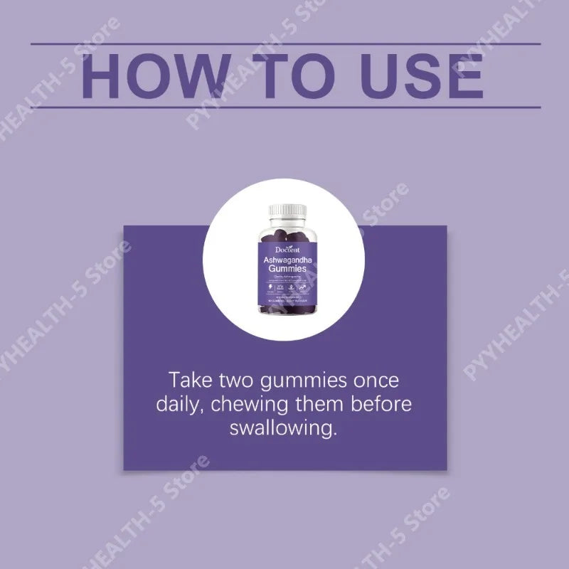 Ashwagandha Gummies 60ct – Rhodiola, Ginseng & Cordyceps Wellness Gummies Qst