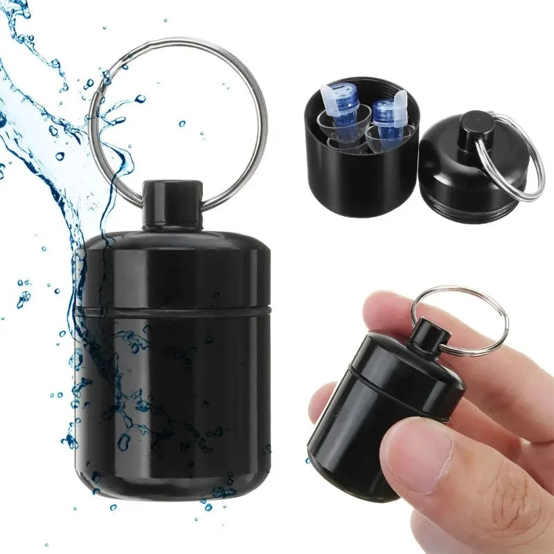 Mini Aluminum Alloy Keychain Canister – Sealed Pocket Storage Can Keychain Storage Canister Qme