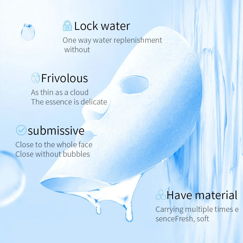 10pcs Centella Collagen Sheet Mask – Hyaluronic Acid & Vitamin C Hydrating Sheet Mask Qst
