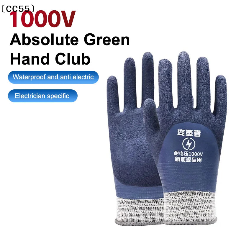 1000V Insulated Rubber Electrician Gloves – Non-Slip Safety Insulated Safety Gloves Qst