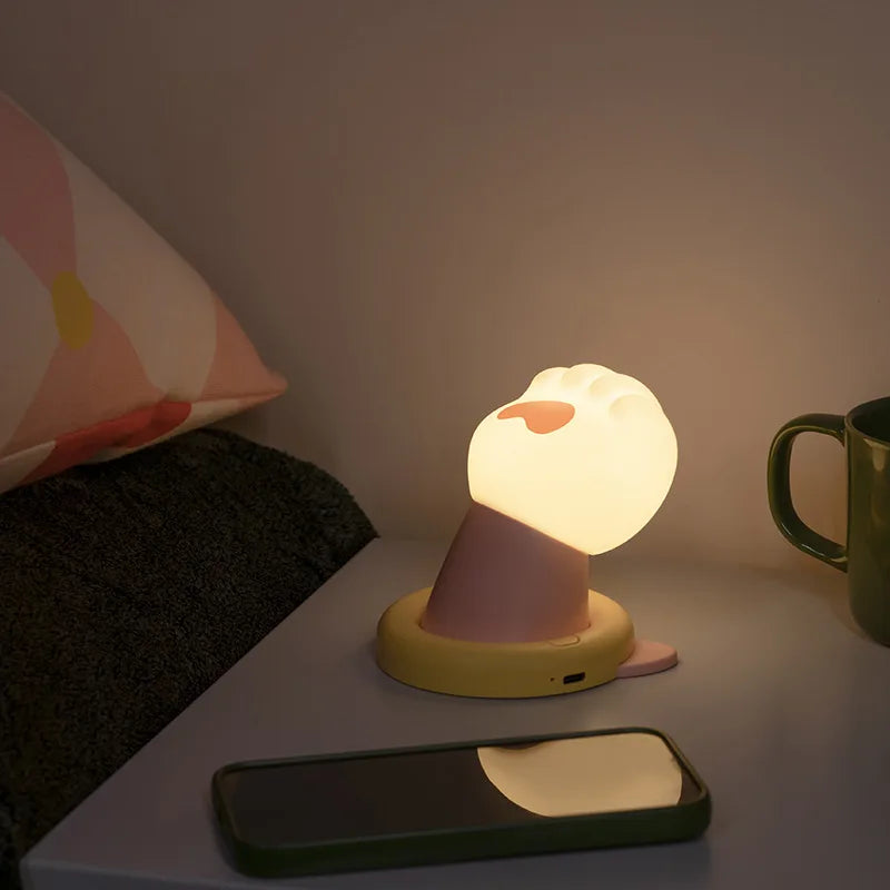 Cute Cat Paw Night Light – Soft Glowing Bedroom LED Lamp LED Night Light Qme
