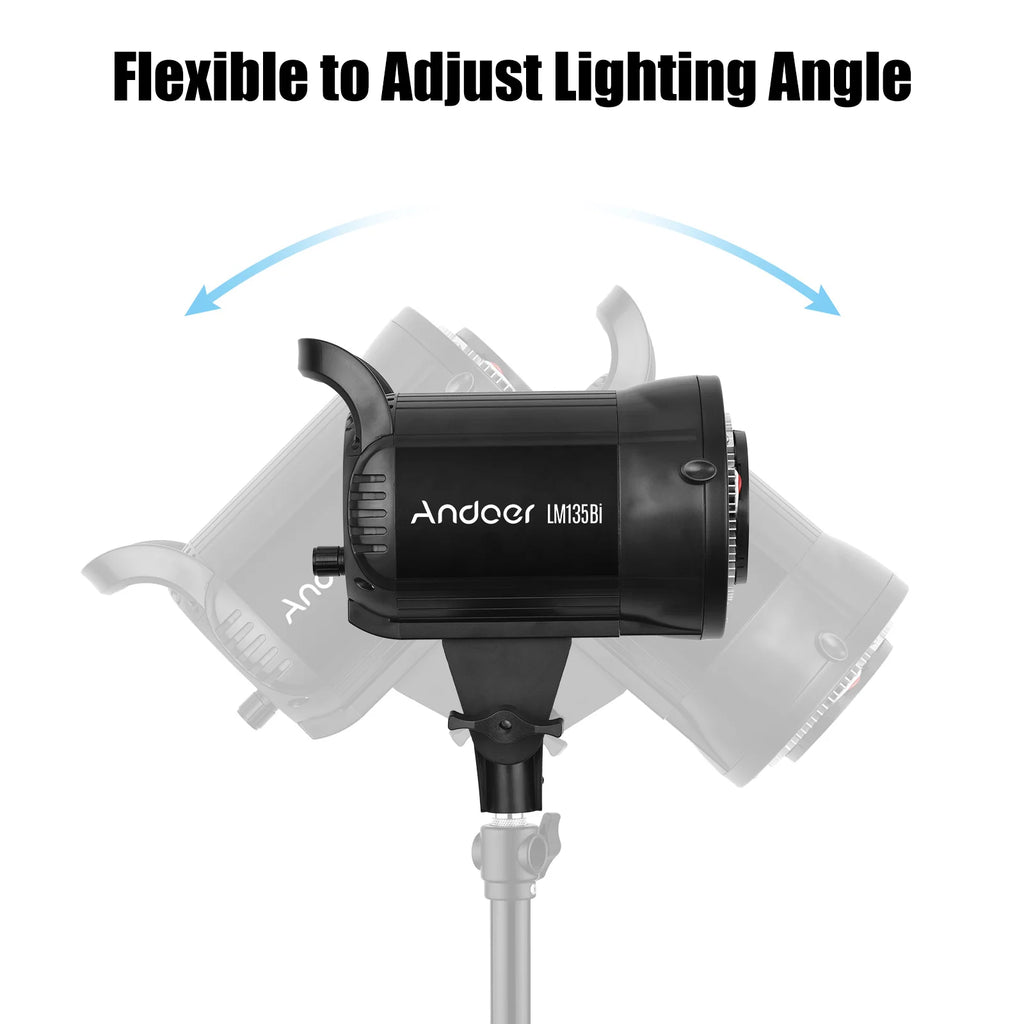 Andoer 135W Bi-Color LED Studio Video Light | Bowens Mount LED Studio Light Qst