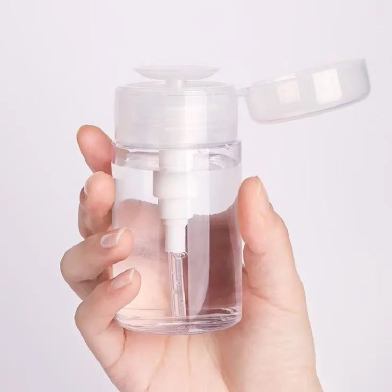 Refillable Nail Pump Dispenser Bottles 120ml–200ml | Press Top Nail Pump Dispenser Qme