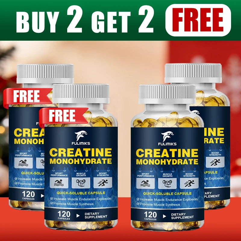 Creatine Monohydrate Capsules – Strength & Muscle Support Creatine Supplement Qst