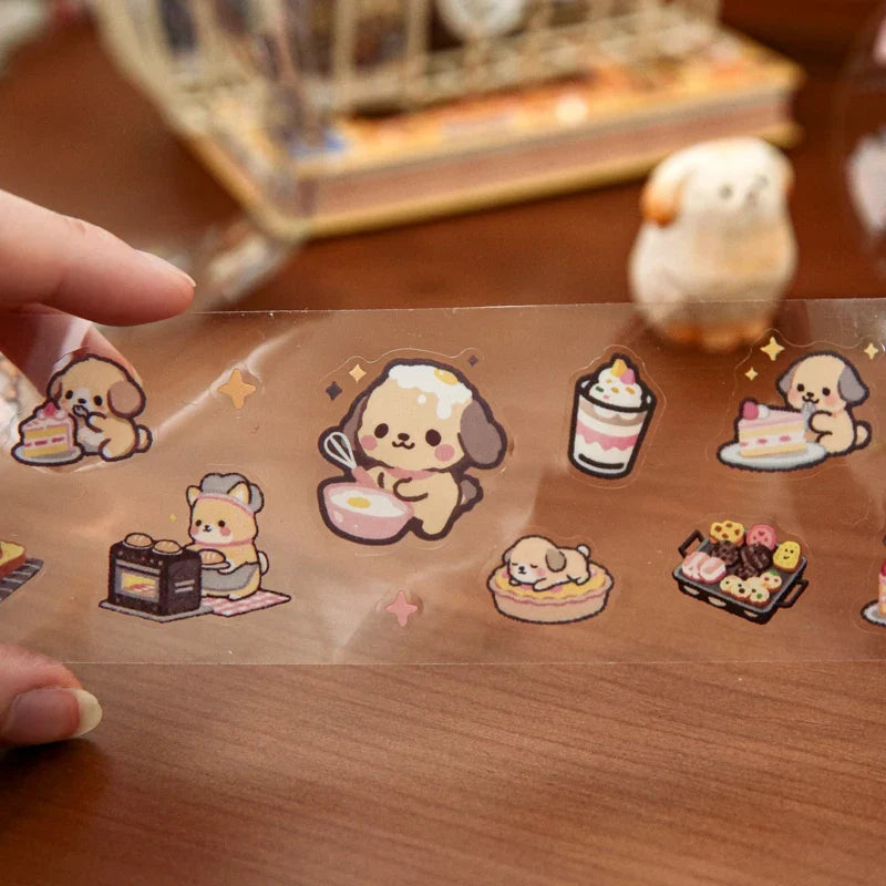 Cartoon Pet Washi Tape 30mm × 2m – Decorative Sticker Roll Decorative Washi Tape Qme