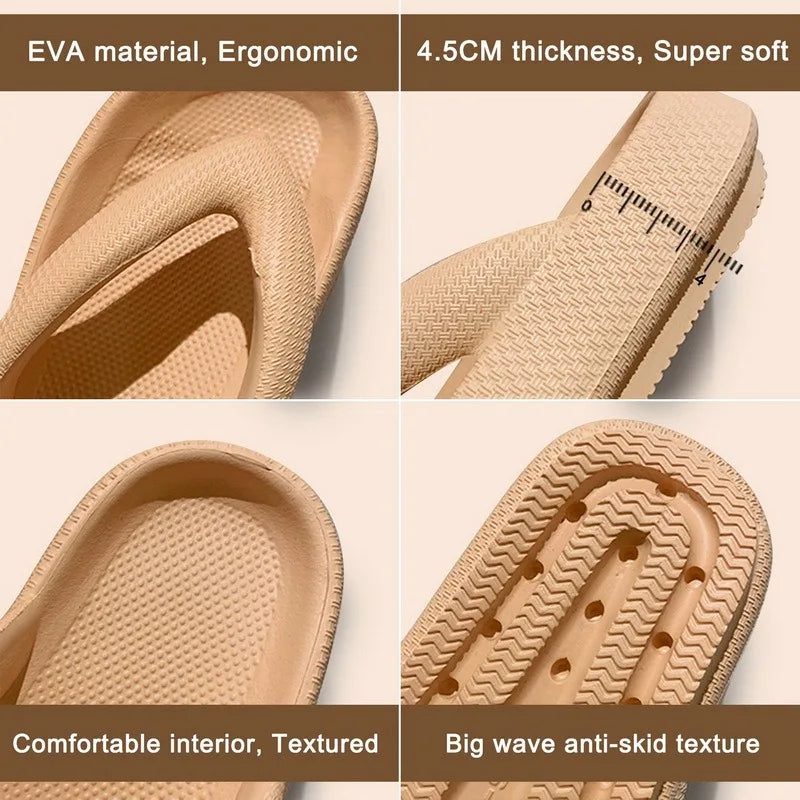 Handmade Flower Platform Flip-Flops | Cloud Soft Slippers Platform Flip-Flops Qme