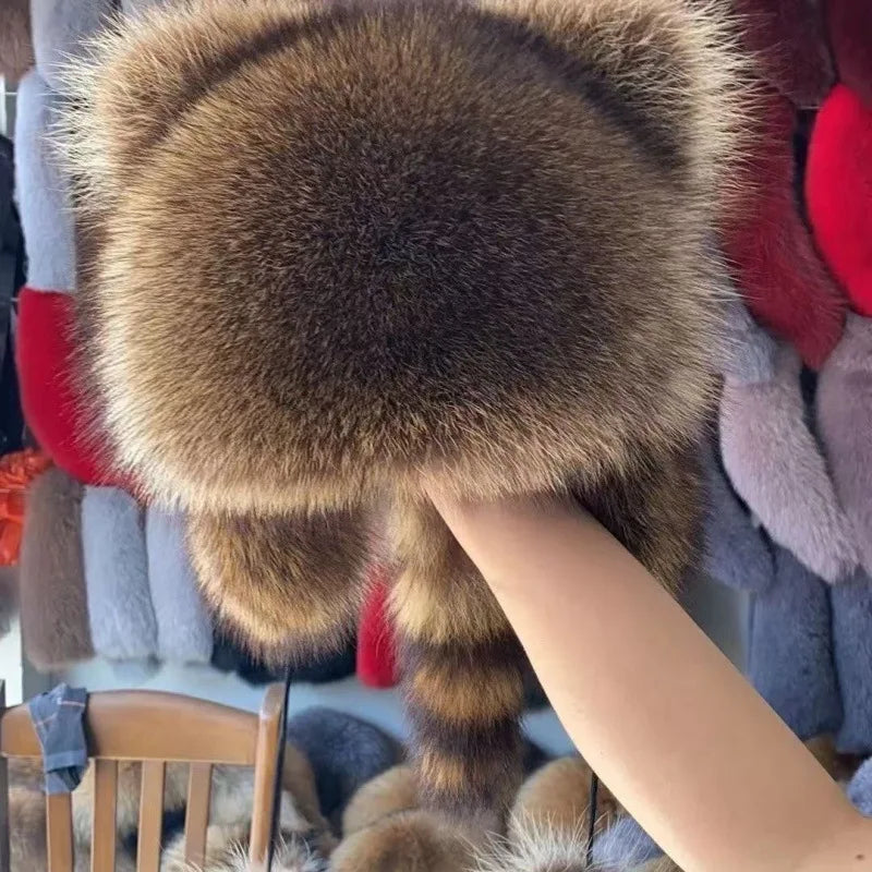 Kids Winter Raccoon Trapper Hat with Ear Flaps | Warm Felt Kids Winter Trapper Hat Qme