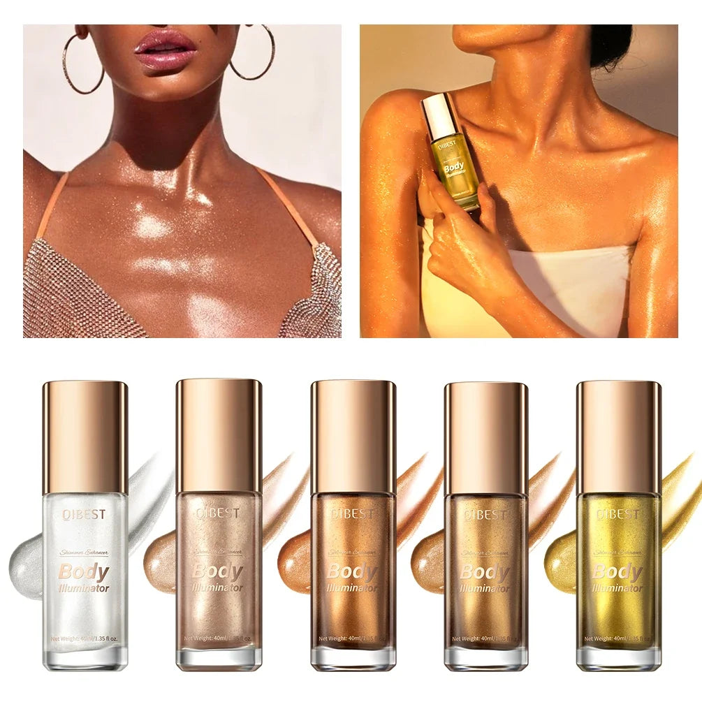 QIBEST 5-Color Liquid Highlighter Glitter Glow Makeup Liquid Highlighter Qme