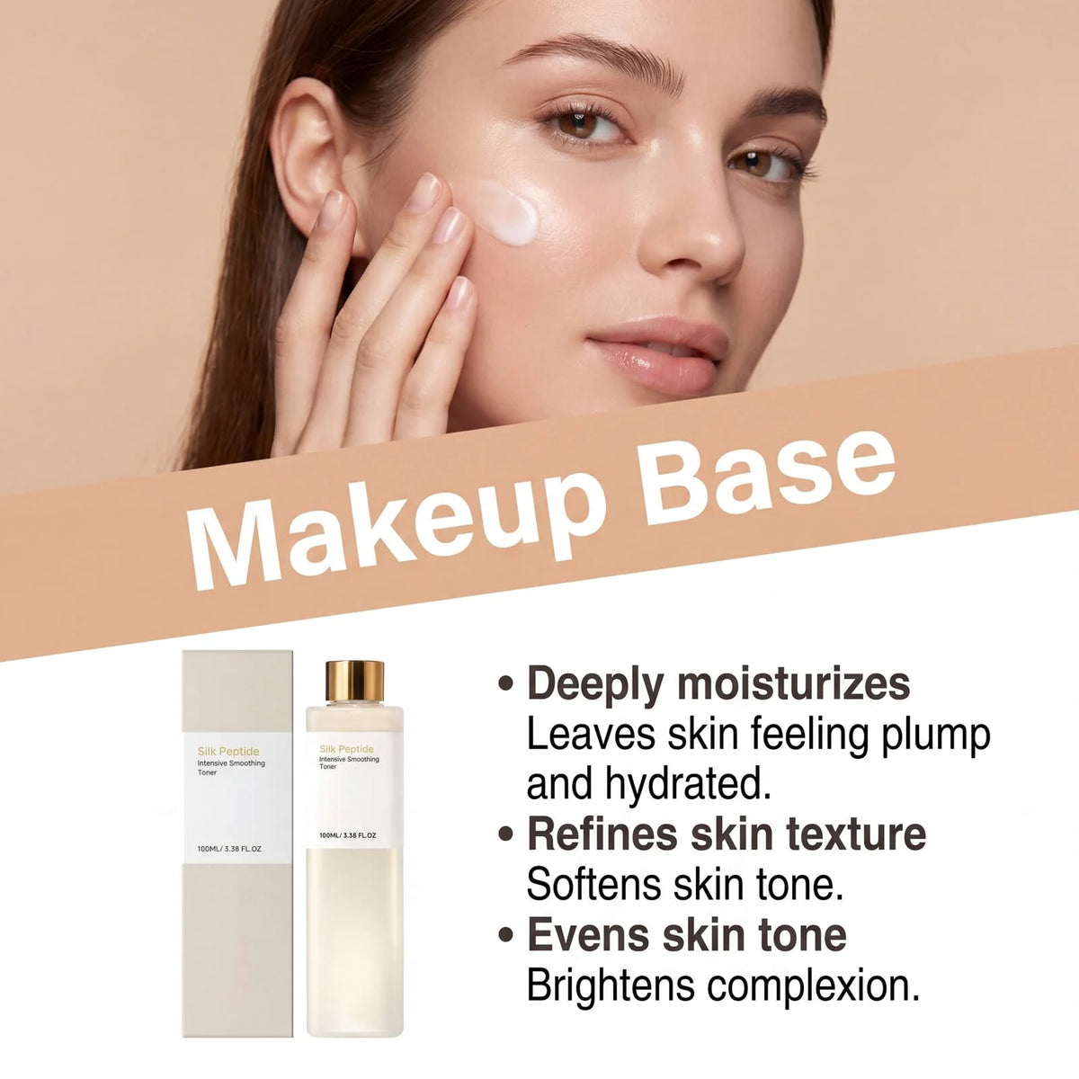 Silk Peptide Smoothing Toner – Hydrating Daily Facial Care Facial Toner Qst