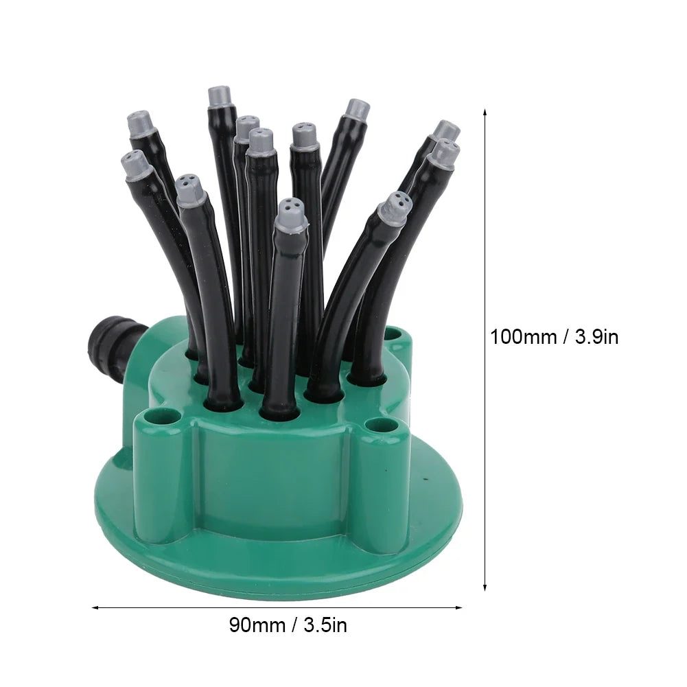 360° Rotating Garden Sprinkler 12 Multi-Head Auto Irrigation Garden Sprinkler Qme