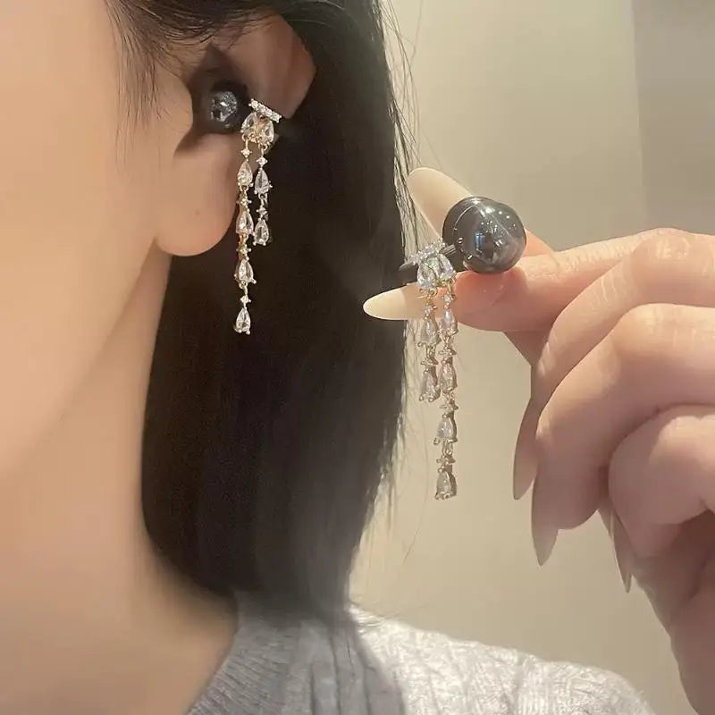 Elegant Waterdrop Ear Clips Non-Slip DIY Jewelry Decor 2pcs DIY Jewelry Clips Qme
