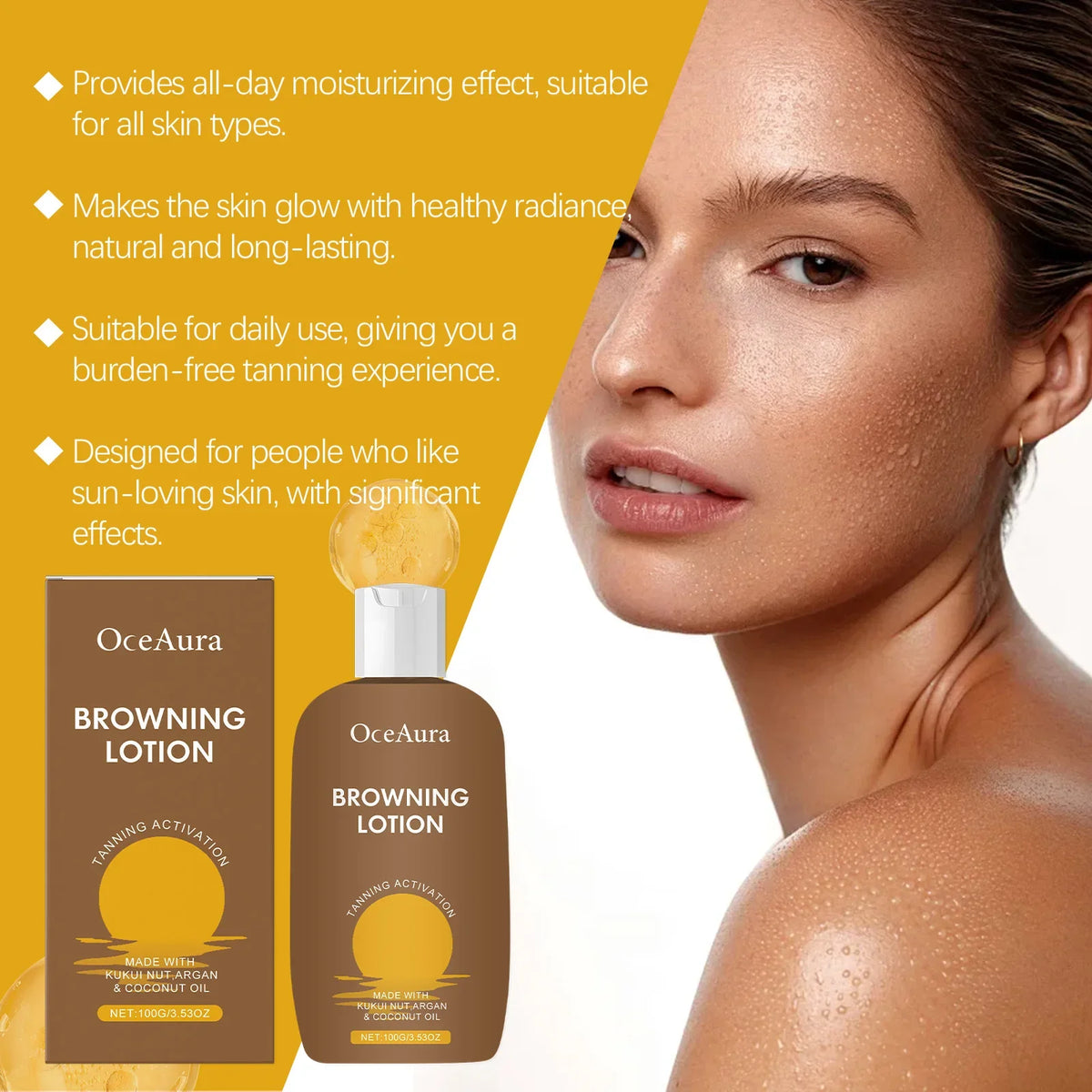 Sunless Self Tanning Cream Body Bronzer – Natural Bronze Glow Self Tanning Cream Qme