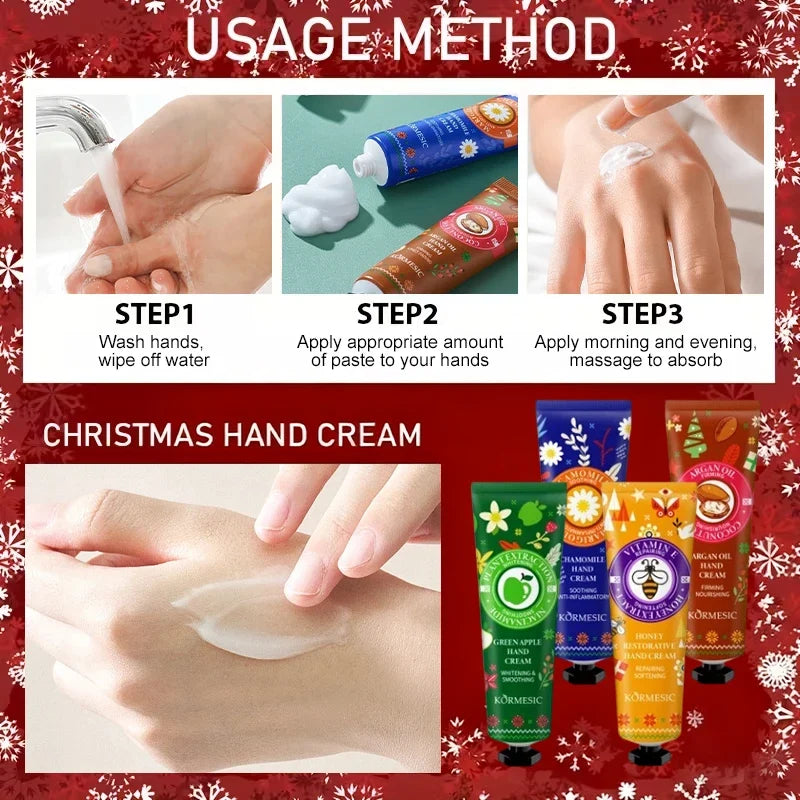 Christmas Hand Cream Set – 4 Pcs Travel Moisturizer | Qme Hand Cream Set Qme