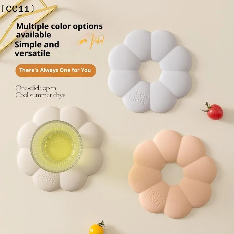 Donut Shape Silicone Pot Mat & Heat Resistant Coaster | 2 Sizes Silicone Coaster Mat Qme