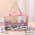 Waterproof Mahjong Tile Bag – Portable Travel Organizer Case Mahjong Tile Bag Qme Pink