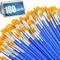 Nylon Paint Brush Set – Flat & Round Tip for Acrylic & Kids Paint Brush Set Qme A7 180PCS