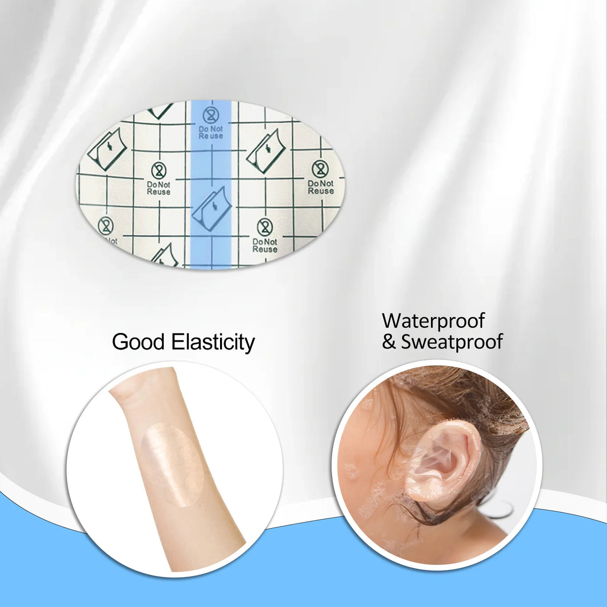 Waterproof Baby Ear Patches for Swimming & Bathing – 30 Pcs Baby Ear Patches Qst