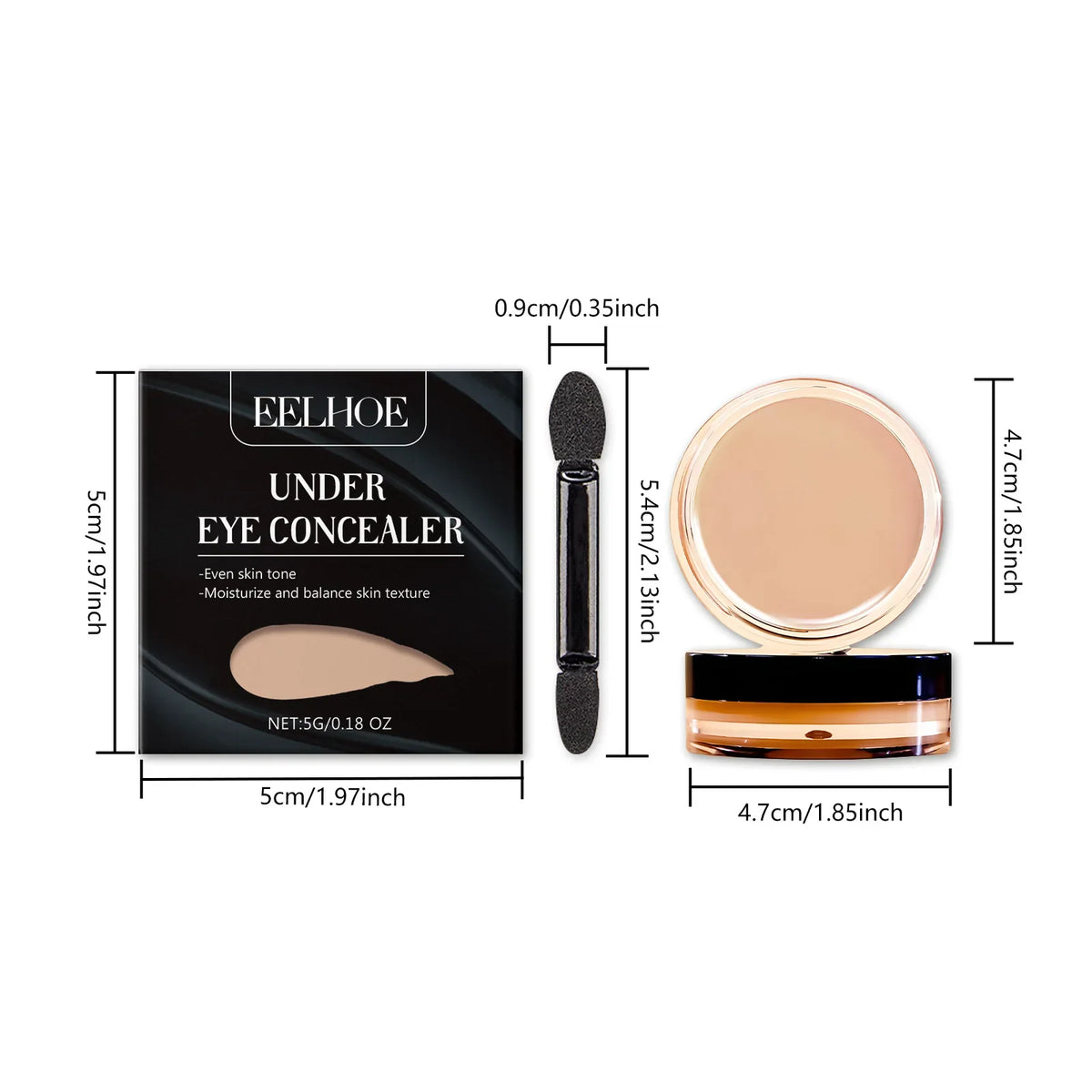 Qme Eye Concealer – Moisturizing, Blemish-Covering Makeup Eye Concealer Qme 1Pcs ivory