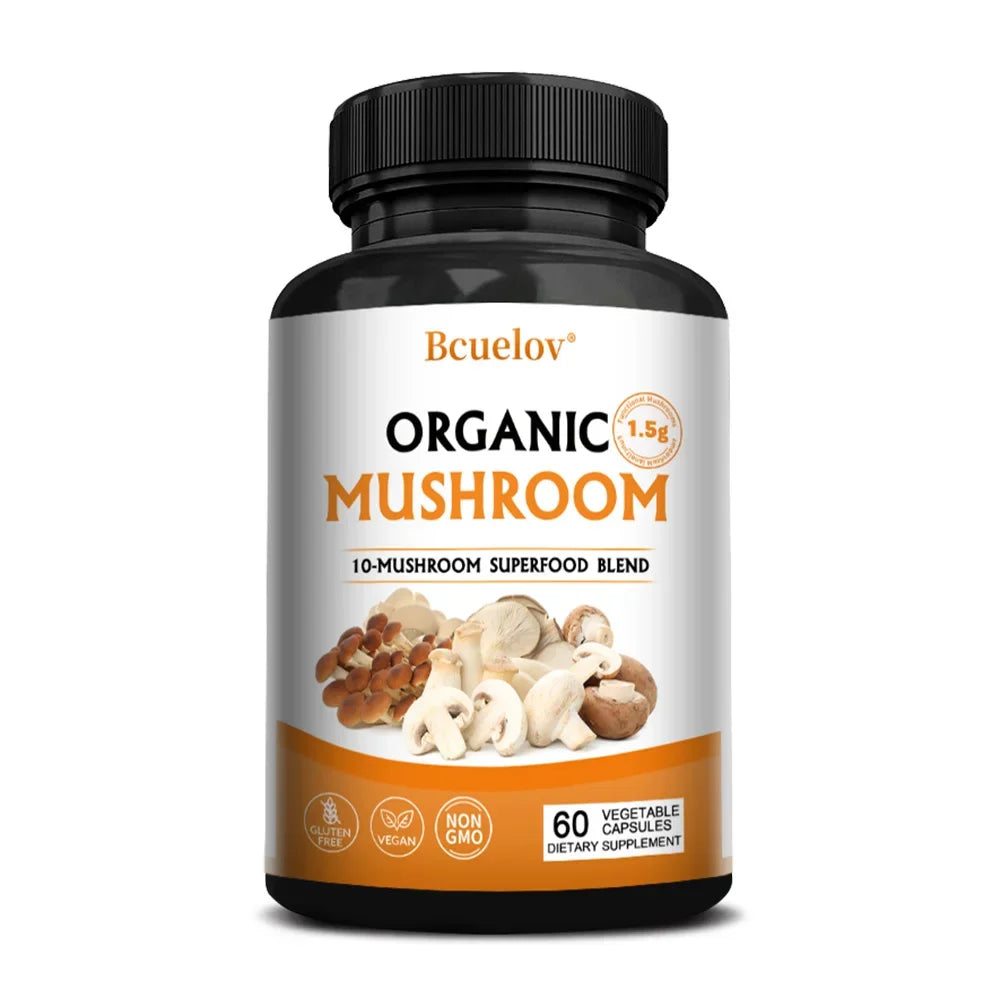 Mushroom Complex – Lion's Mane, Reishi & Cordyceps Capsules Mushroom Supplement Qst 60 count-1 bottle