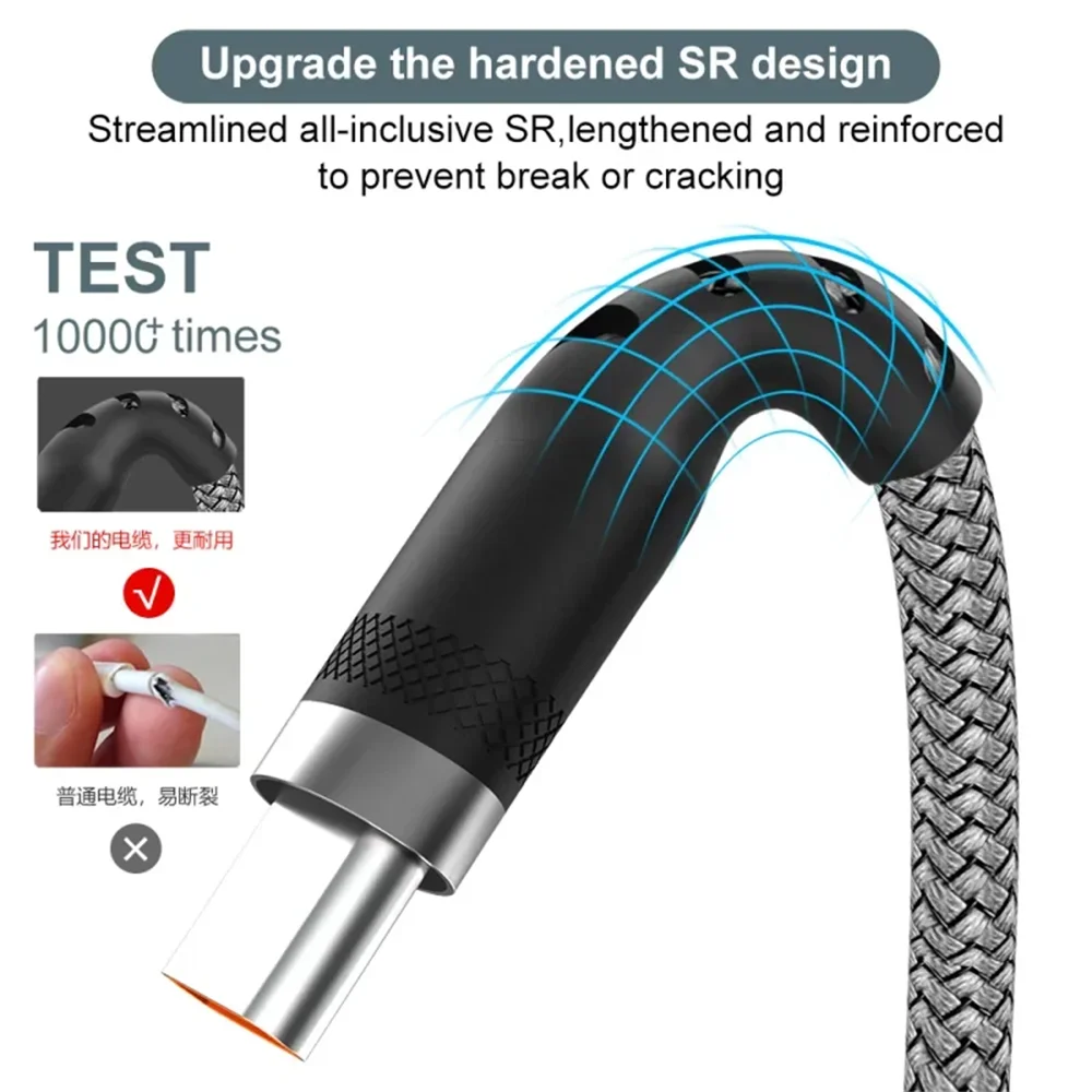 USB-C Fast Charging Nylon Braided Cable | Qme – 1m to 5m USB-C Charging Cable Qme