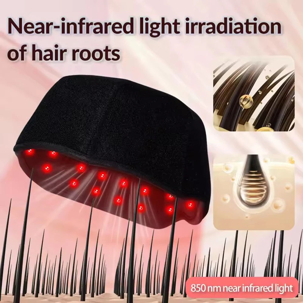 300-Beam LED Hair Growth Cap – 650nm 850nm Red Light Therapy LED Hair Growth Cap Qst