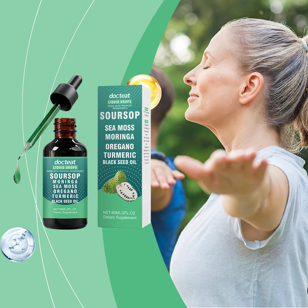 DOCTEAT Soursop Liquid Extract – Energy & Vitality Blend Herbal Liquid Extract Qst