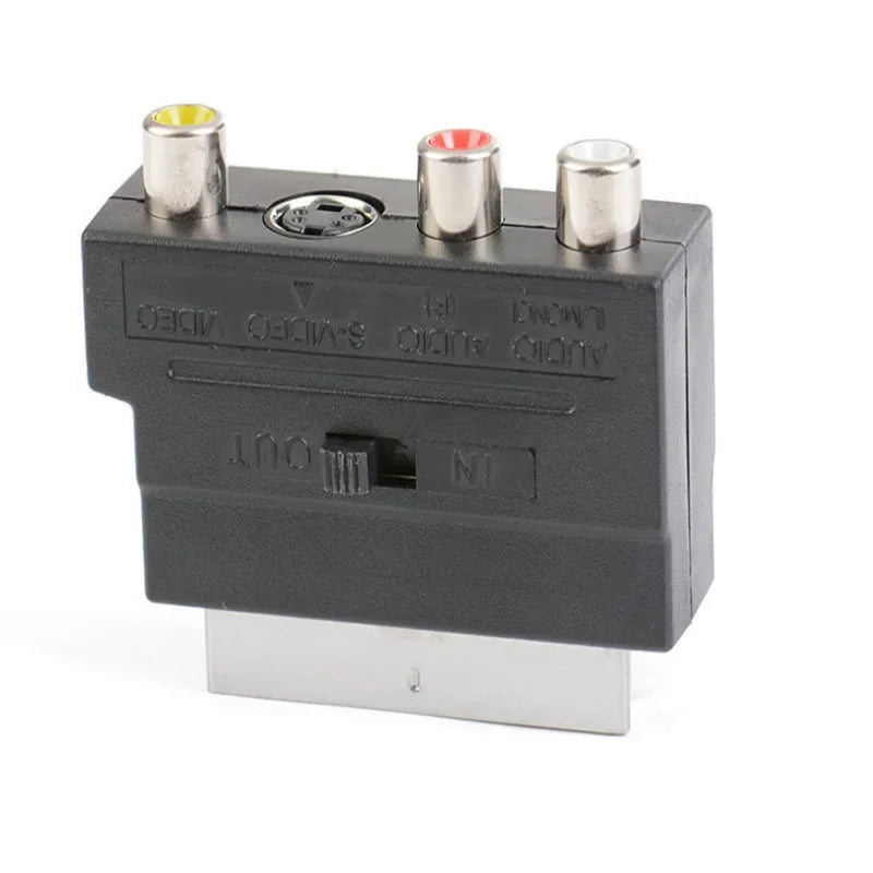 SCART to 3 RCA S-Video Adapter | Composite AV Converter AV Cable Adapter Qme