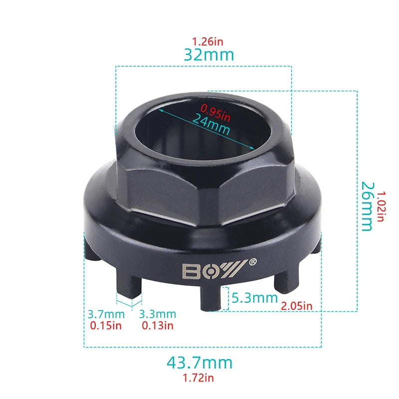 8-Notch Chainring Lockring Removal Tool | Bicycle & E-Bike Bicycle Lockring Tool Qme