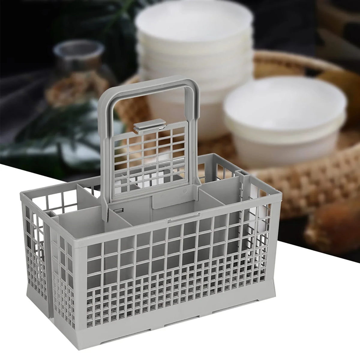 Multipurpose Dishwasher Basket – 7-Compartment Cutlery Organizer Dishwasher Cutlery Basket Qme