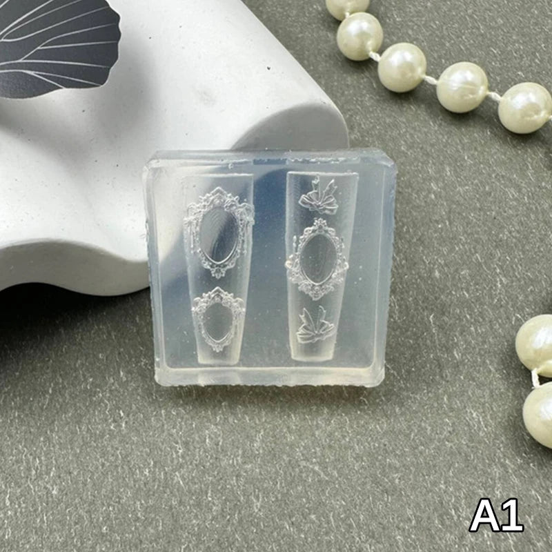 3D Silicone Nail Mold – Photo Frame Shape Nail Art Stamping Tool Nail Art Mold Qst A1