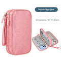 Portable Travel Digital Storage Bag & USB Cable Organizer Cable Organizer Bag Qme Pink